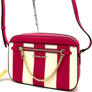 Michael Kors Large EW Zip Chain Xbody Crossbody Bag Electric Pink Multi